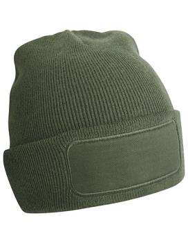 Patch-Beanie mit viereckigem Patch - verschiedene Farben - Gr. Onesize